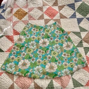 Vintage GAP y2k Floral Green and Blue Women's Skirt